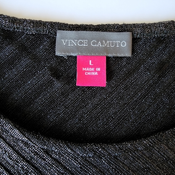 Vince Camuto black metallic sweater size L New - Picture 4 of 9